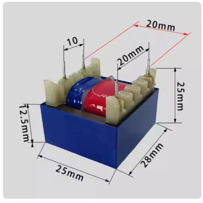 10pcs Pin Horizontal Small Micro Isolation Power Transformer PCB Board EI28 Low Frequency 0.7W1w220 To 12V Customization