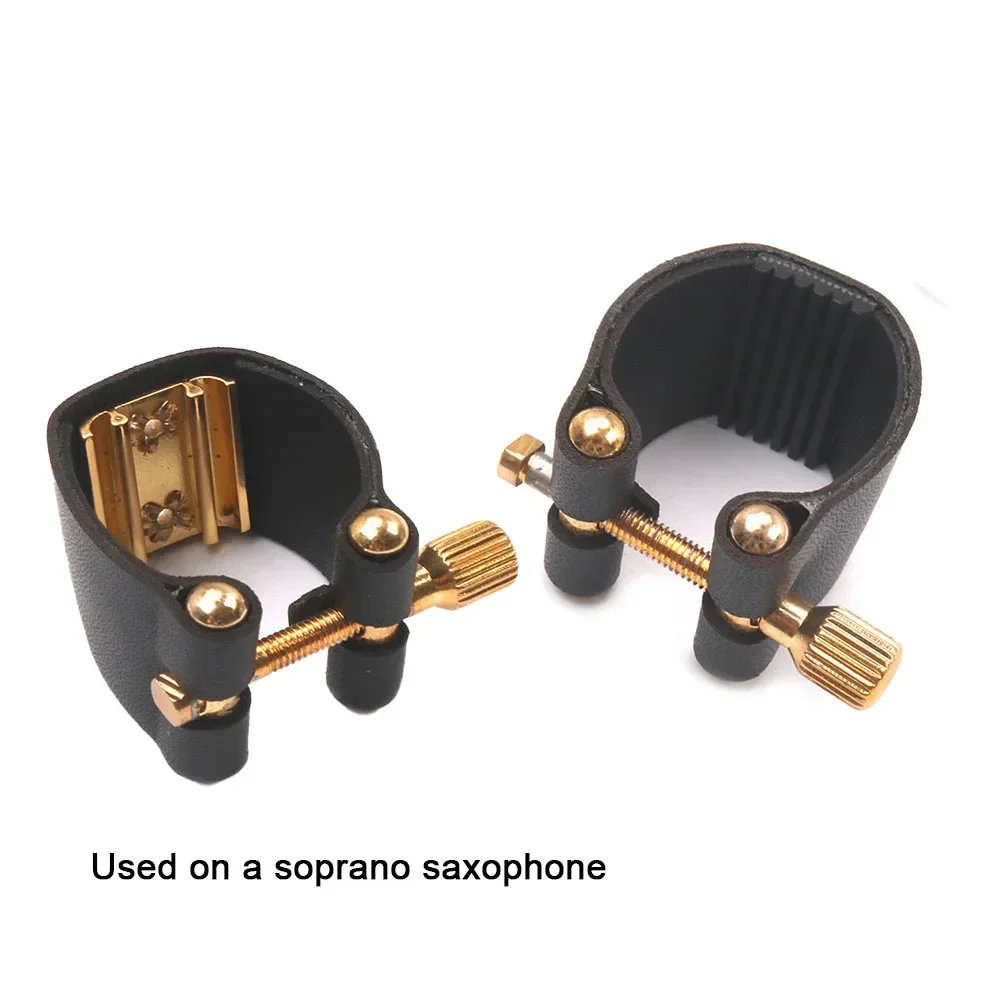 Saxophone Mouthpiece Leather Fastener Clip Ligatures For Soprano Sax Accessories Metal Flute Head/bakelite Flute Head