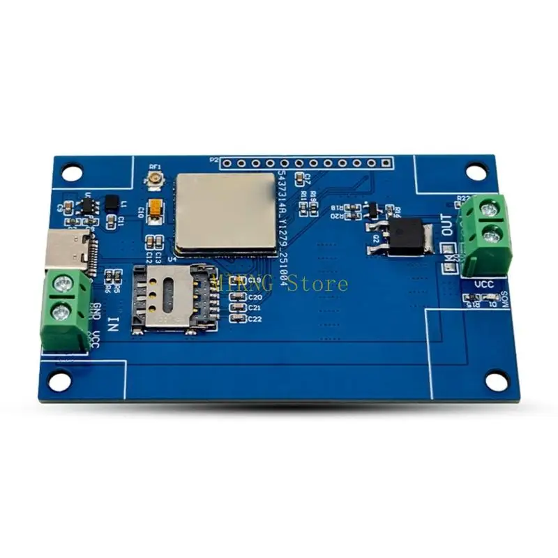 5V-60V Input Control Board with AIR780E 4G Networked Module, Card Slot, USB Access, UART Contacts, and Single Channel Wiring for