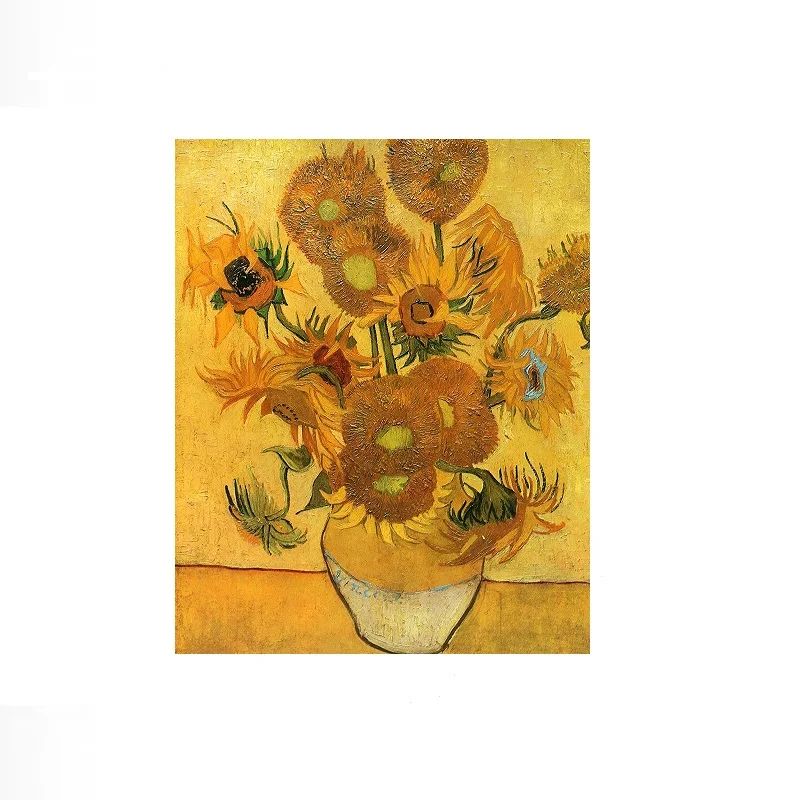 Vase with Fifteen Sunflowers, Print Art Canvas Poster