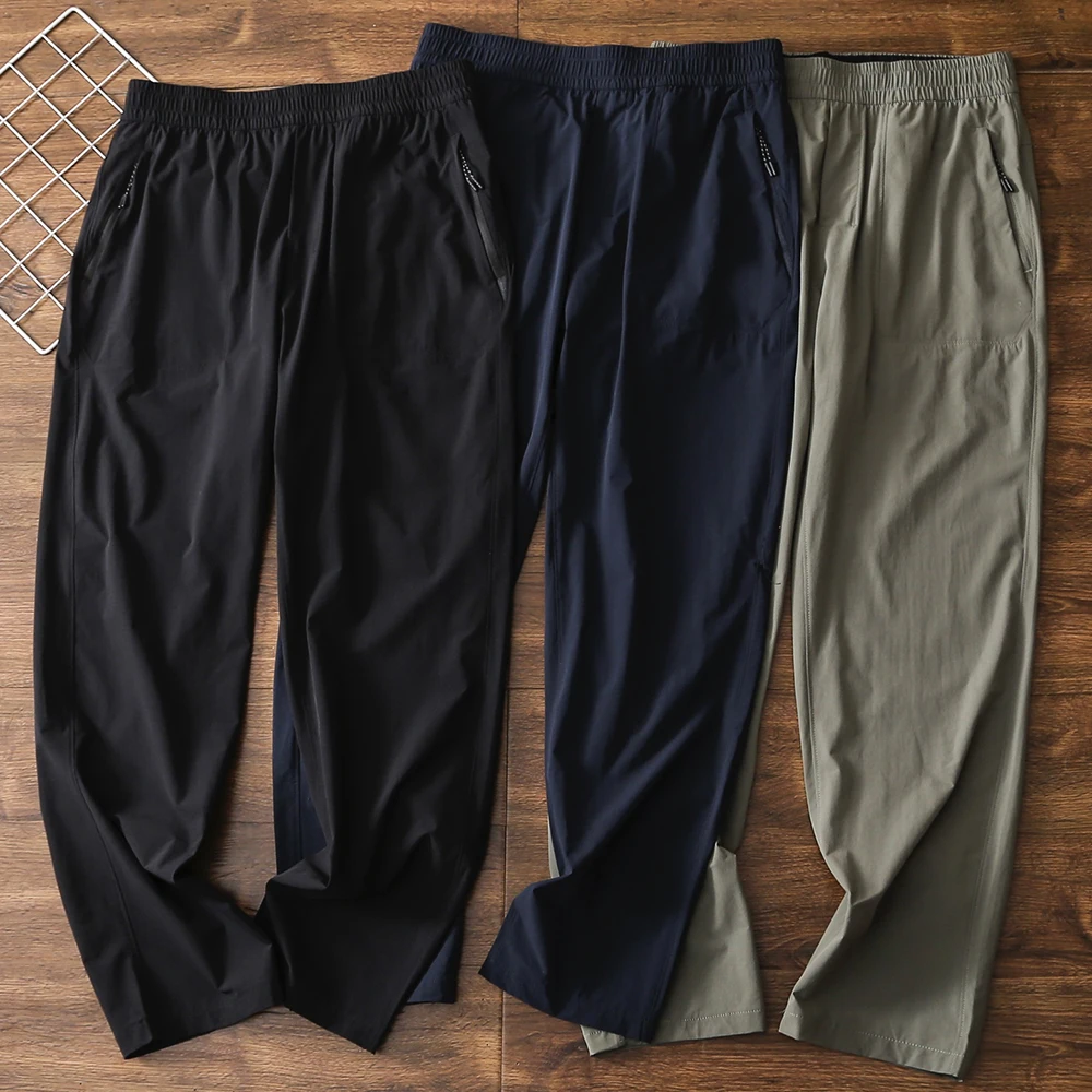 Men's Straight Leg Casual Running Training Pants High Elastic Comfortable Breathable Patchwork Pattern Spring Summer New Style