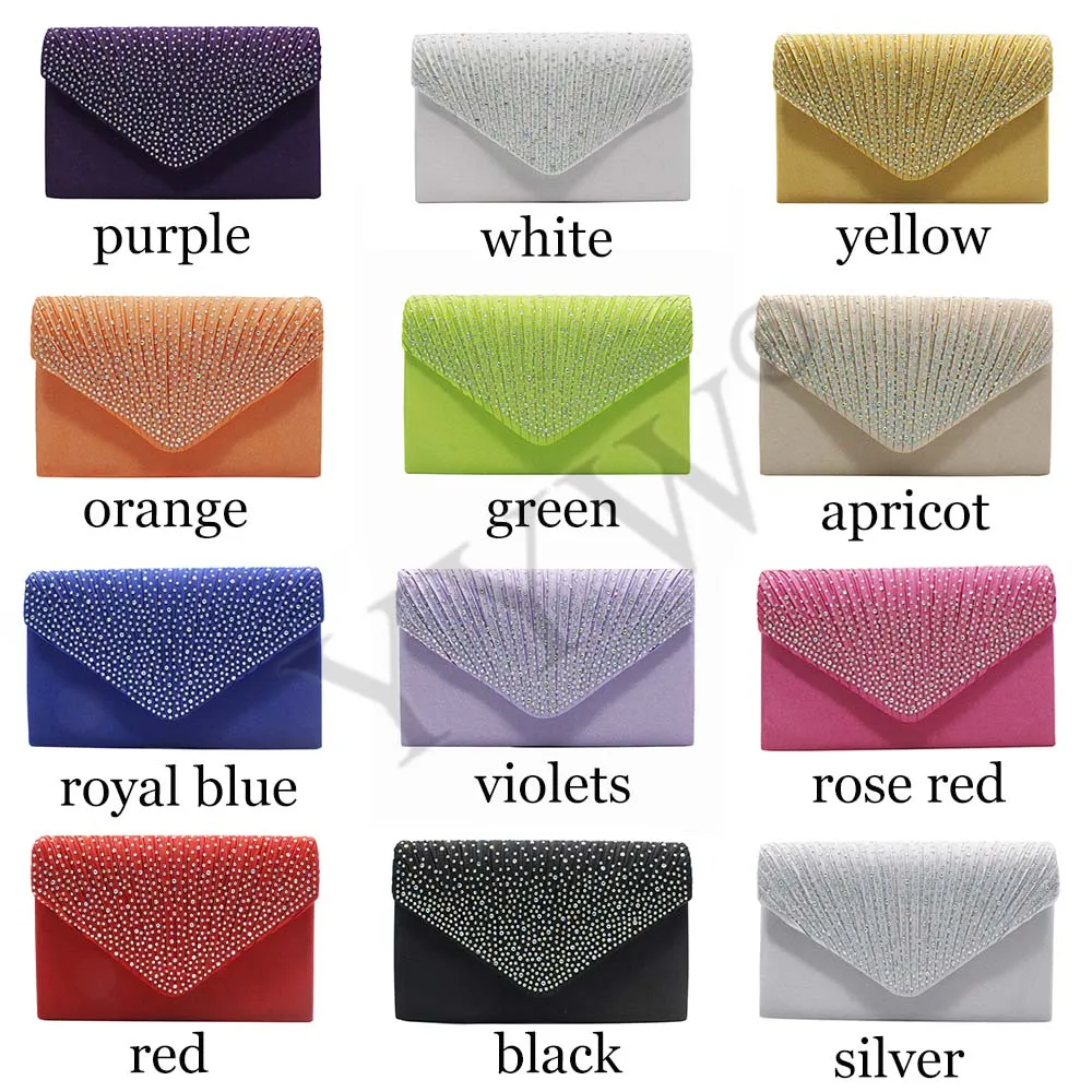 14 Color Women Wedding Clutch Handbag Shoulder Bags Designer Envelope Clutch Purse Female 2024 Diamond Evening Party Prom Bags