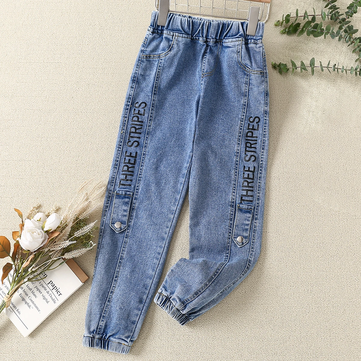 

Baby Blue Trousers Young Kids Skinny Jeans for Girls Denim Pants Spring Autumn Teenagers Children Clothes 4 6 7 8 10 12 13 Years