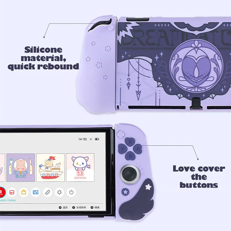 لنينتندو سويتش/سويتش OLED حافظة واقية الجناح ستار الظلام سلسلة غطاء غبار قبضة الإبهام قبعات لينة واقية قذيفة مجموعة