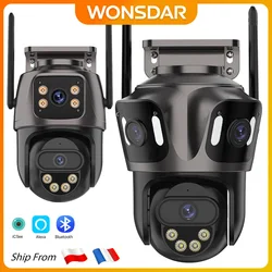 WONSDAR Outdoor Wifi PTZ-camera Drie lenzen of dubbele lens IP-camera Auto Tracking Kleur Nachtzicht Videobewaking CCTV iCsee