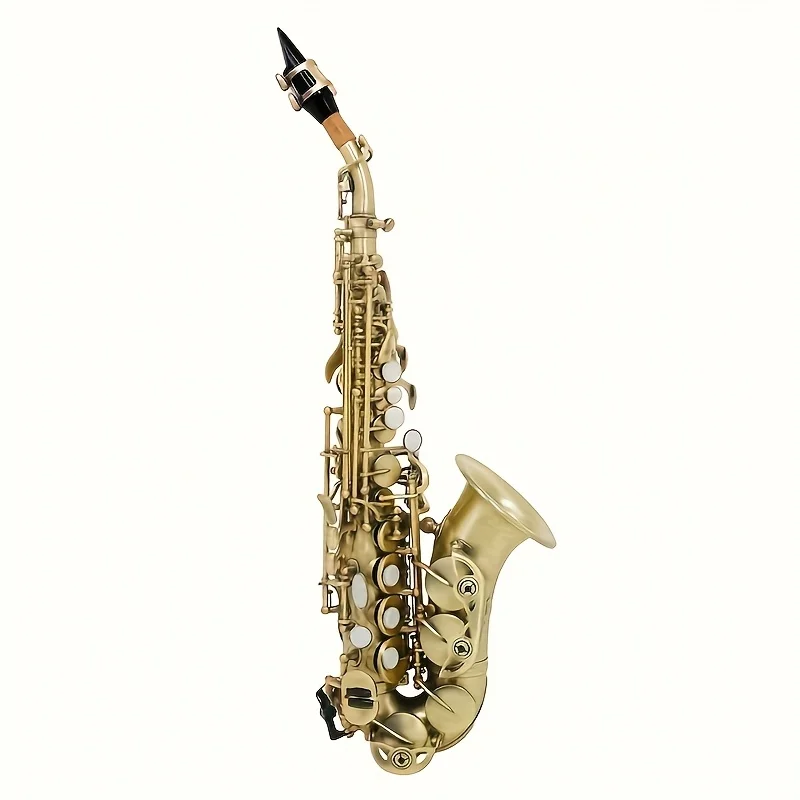 Best Quality New Curved Soprano Saxophone Brass Sax Professional Mouthpiece Patches Pads Reeds Bend Neck With Case