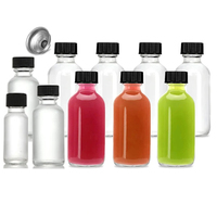 0.5/1/2 OZ Small Clear Boston Glass Bottles Shot Bottles for Ginger Shots,Juice,Potion,Liquids,Whiskey-Mini Travel Bottles