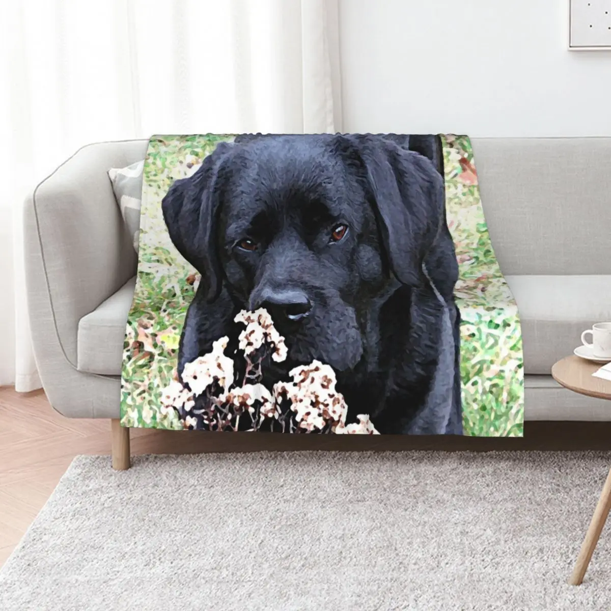 Take Time - Black Labrador Throw Blanket Sofa Designers Furry cosplay anime Heavy Thermals For Travel Blankets