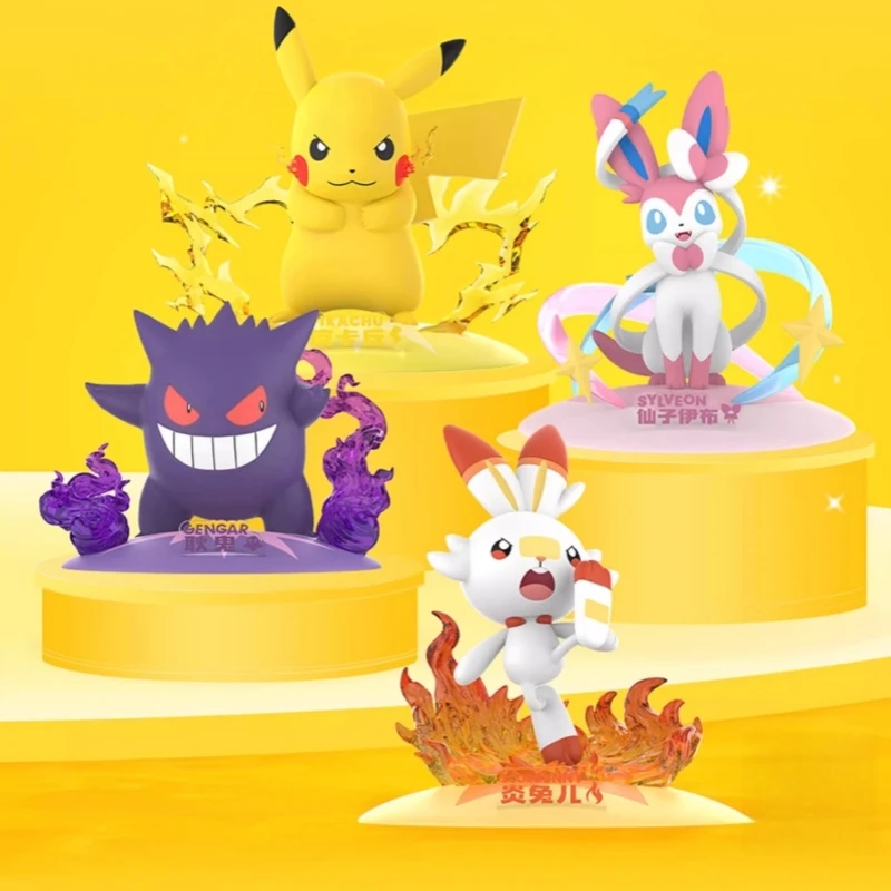 ポケモンゲンガーモデルアニメキャラクターピカチュウ携帯電話ホルダー装飾シルベオンスコルバニー子供のおもちゃ誕生日ギフト人形