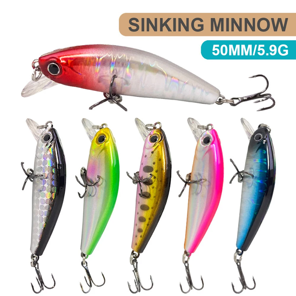 5 سنتيمتر 5.9 جرام الصيد السحر غرق أسماك المتذبذب الاصطناعي الطعم الثابت Jerkbait الصيد اكسسوارات شرك صغير ل سمك السلمون المرقط باس MN697