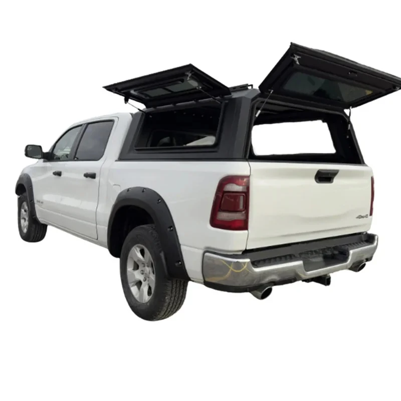 PrimeSelect Matte Black Aluminum Alloy Flat Roof Canopy Ready With Rack Rails 4X4 Overland Offroad Truck Bed Aftermarket