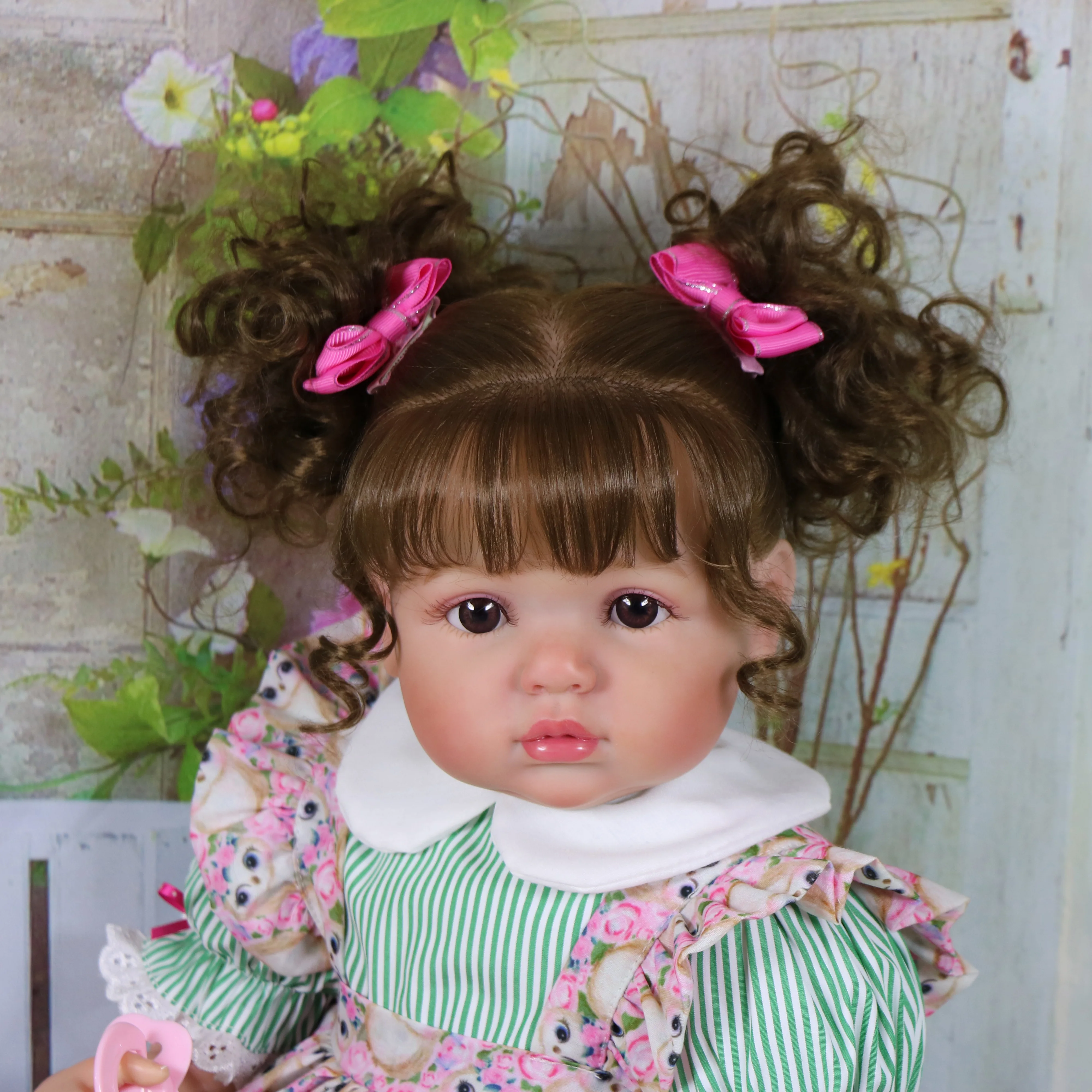 25 Inch/63.5cm Huge Size Rooted Curly Hair Lifelike Toddler Girl Dolls --My Littler Rose  with Soft Weighted Body