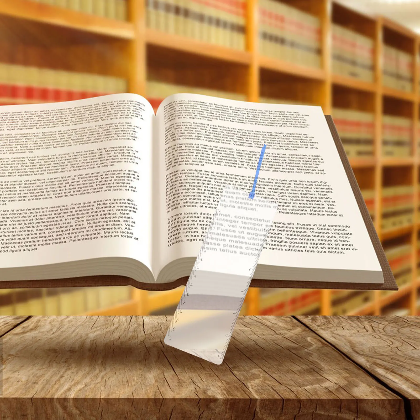 

4pcs Clear Bookmark Magnifier 3X Magnification Plastic Page Reader Lens With Ruler Scale For Books Magazines Fresnel Lens