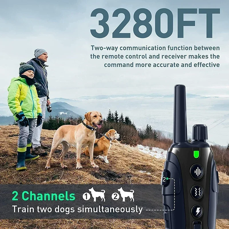 tt Smart Dog Training Collar with Remote Electric Shocker Suitable for Preventing Dog Barking Pet Behavior Training Supplies