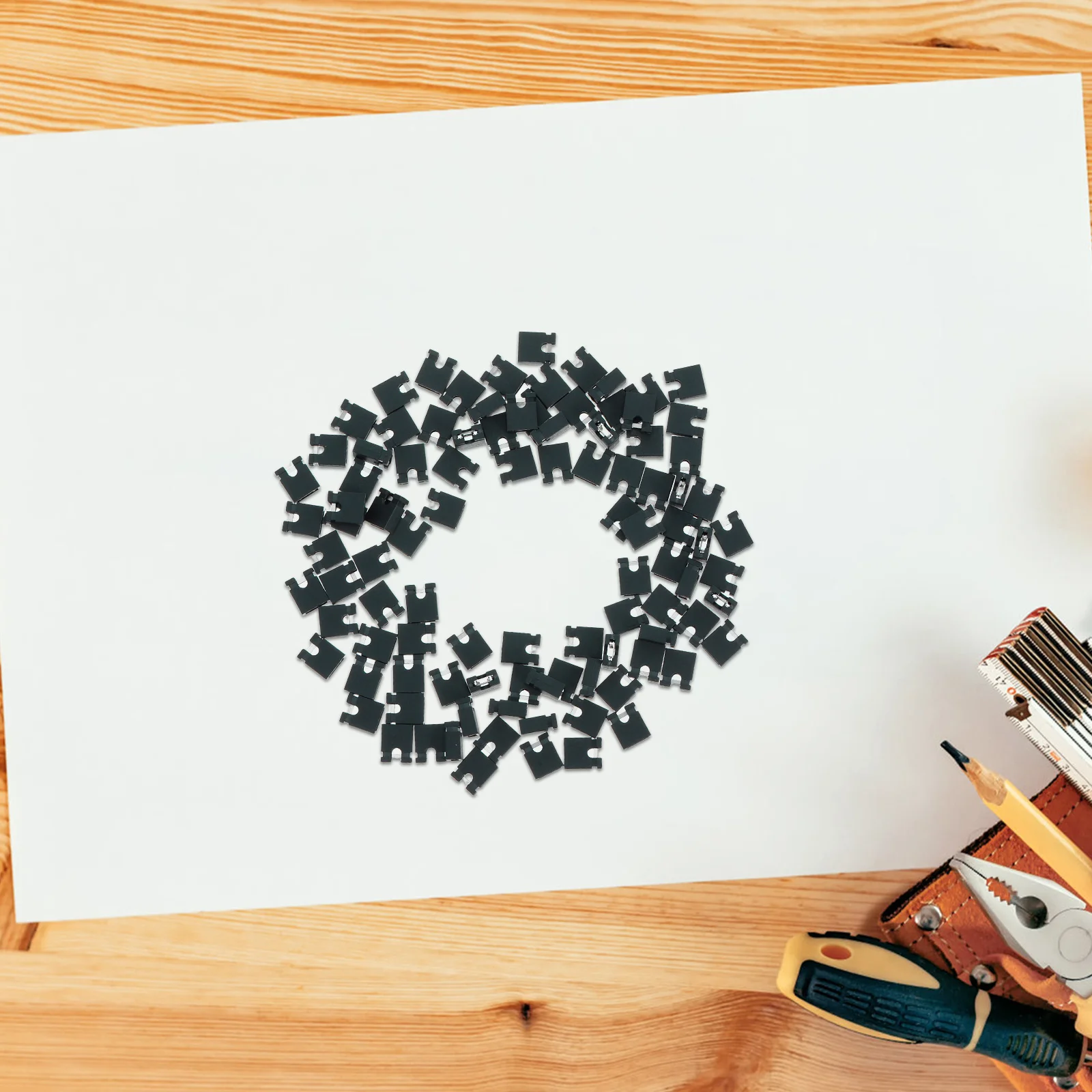 100 قطعة قبعات البلوز الأسود القياسية 2.54 مللي متر موصلات رأس الدبوس لاختبار الدائرة الفعالة وإصلاح غطاء البلوز