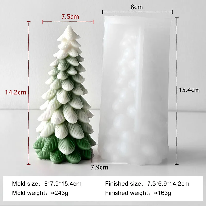 DIY Weihnachtsbaum-Serie Silikonform Handgemachte Aroma-Kerzen Gipsform Weihnachtsdekoration Kerzenherstellungszubehör