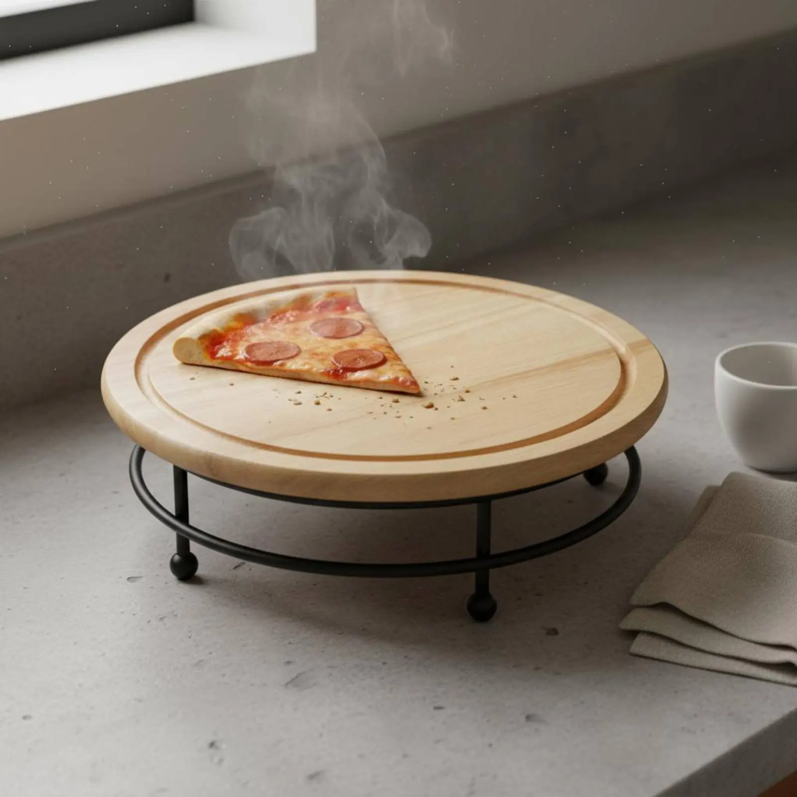 Pizza Stand Retro Design Round - Display Risers Set review and price
