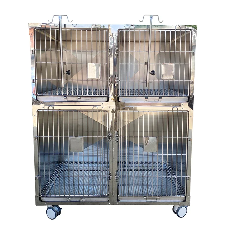 High Quality Breathable Pet Kennel Cage Dogs Cats Veterinary Clinic Carrier Snap Button Closure Featuring Steel Wood-Plastic