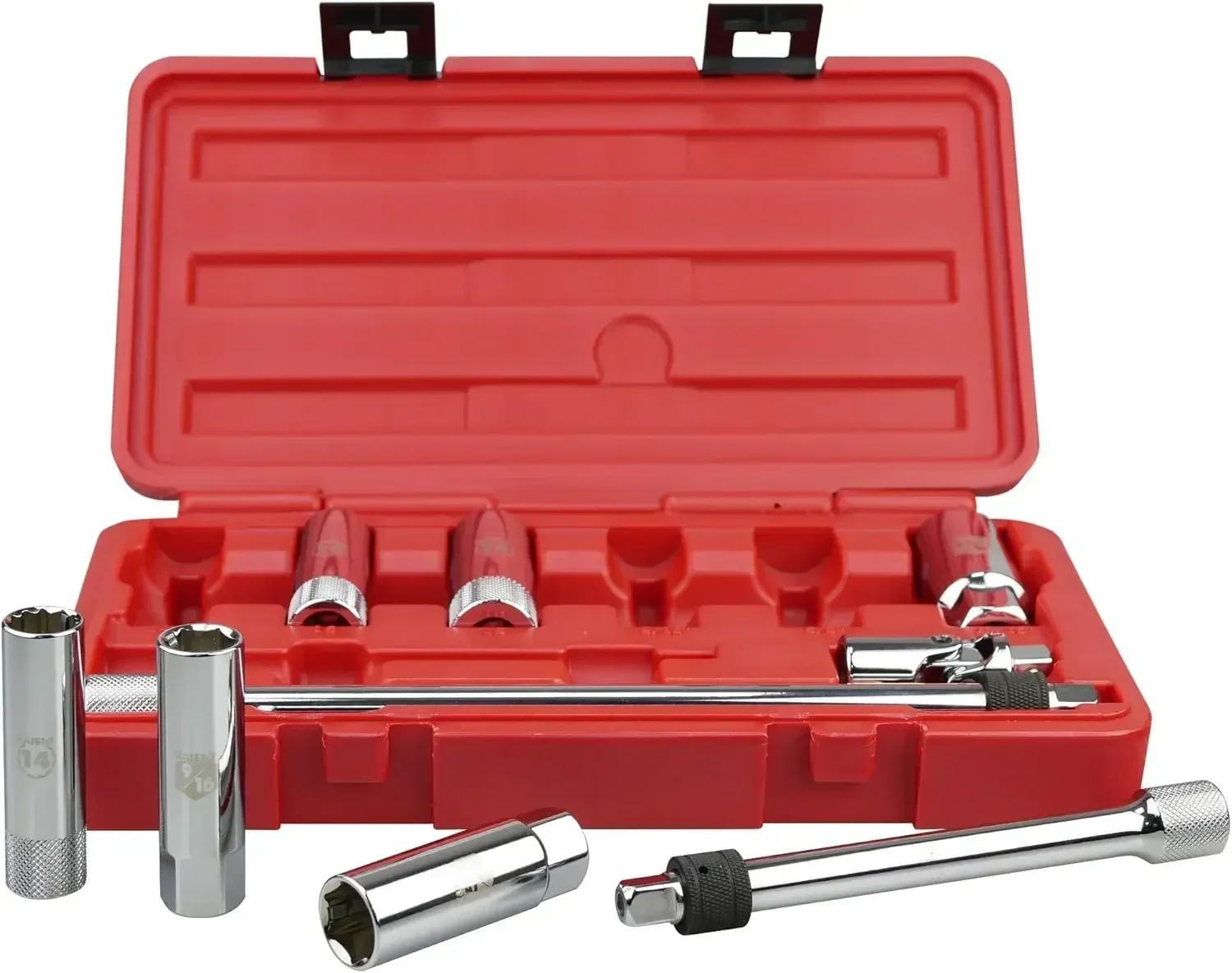 

K201 Comprehensive Spark Plug Socket Set with Locking Extensions, 3/8-Inch Drive, 9-Piece