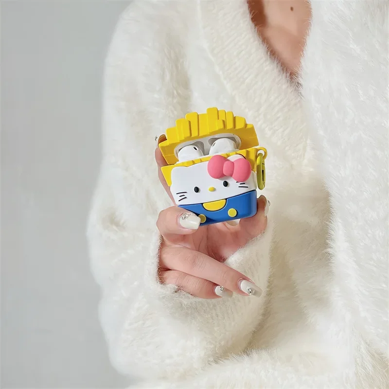 Hello Kitty French Fries For Airpods Pro 2 Case 2022,3D Cartoon Anime Earphone Cover For Airpods Pro Case/Airpods 3 Case