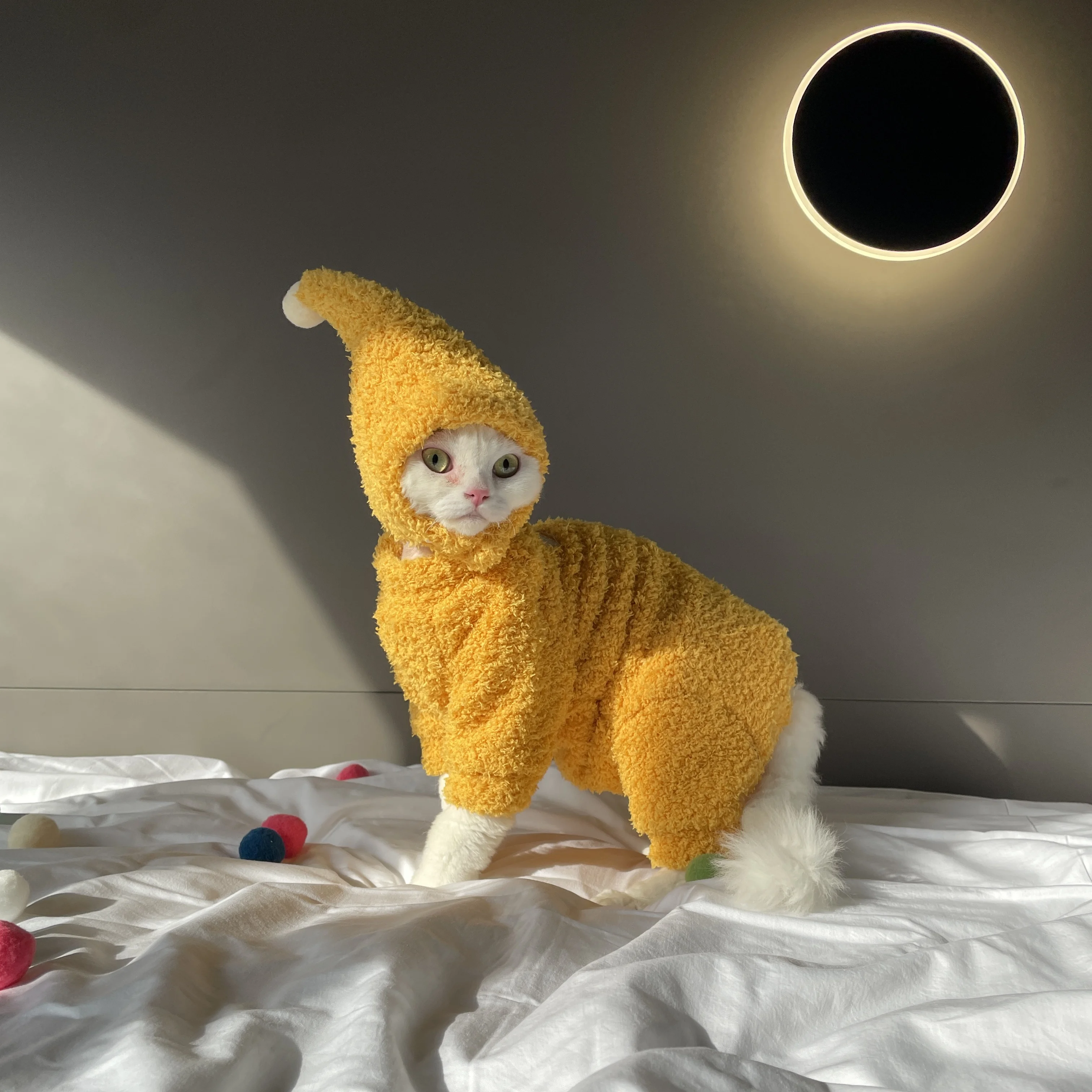 

Cat clothes Winter Hooded Jumpsuit for Small Cats, Devon Cat Warm Sweater, Leopard Print Jacket, Pet Costume Set clothes for cat