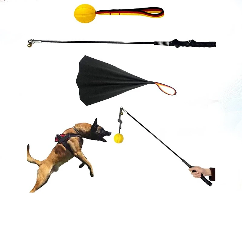 

Dog Training Teaser Wand Bite Tug Toy Interactive Training Stick Working Dog Motivation Tool Outdoor Exercise Malinois Shepherd