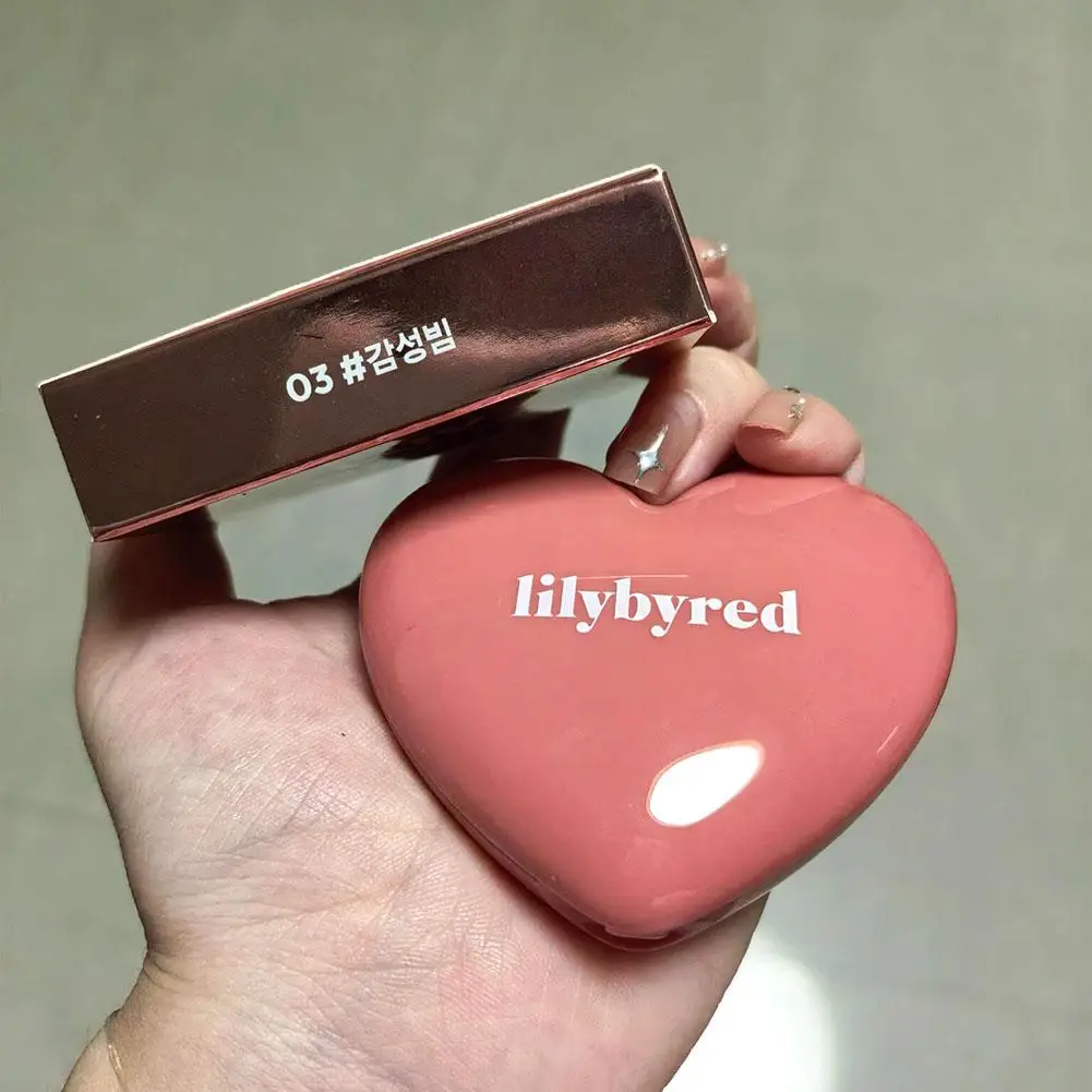 تصميم القلب أحمر الخدود الوردي الدائم Lilybyred ماتي Luv شعاع الخد بلسم المزاج روز رقيق الخوخ روج كريم الشفاه الخد العين 3in1 ماكياج #2