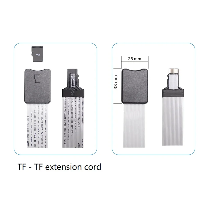 VOLLSTÄNDIG - 1 Stück 25CM Micro-SD auf Micro-SD-Karten-Verlängerungskabel Verlängerungsadapterkabel für 3D-Drucker