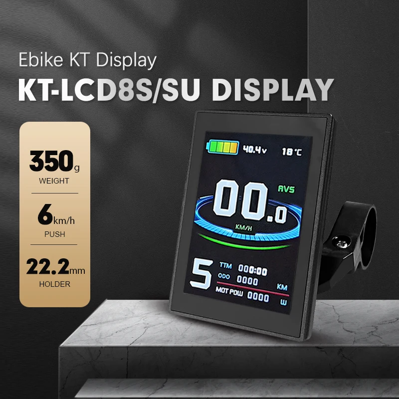 

KT Ebike Display LCD8S 24V 36V 48V Intelligent Colorful Display With USB 5 Pin Waterproof Plug For Electric Scooter Parts