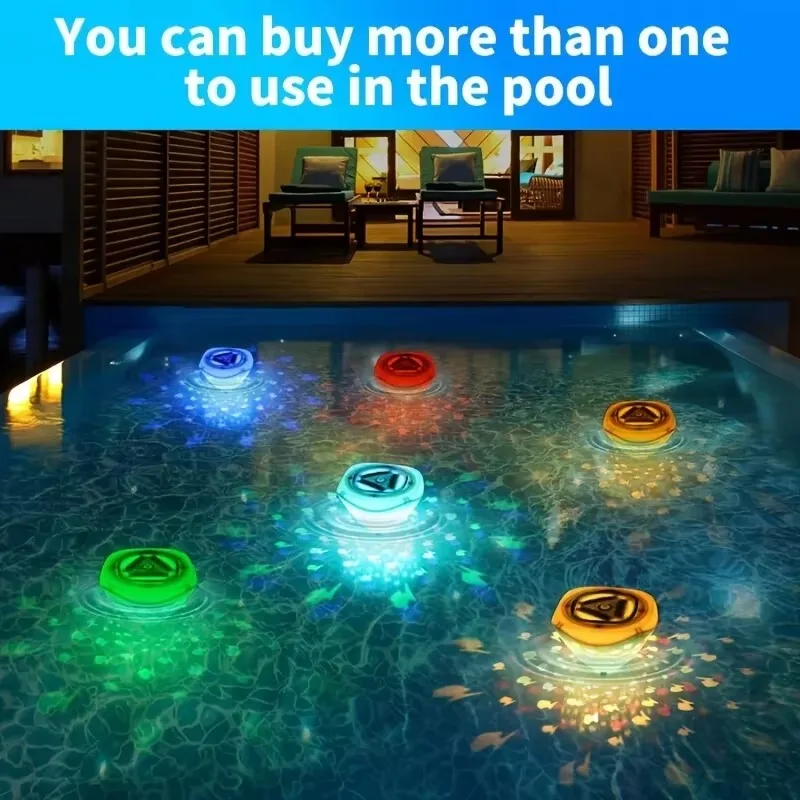 LED Floating Fish Bath Toy Colorful Underwater Projection Light Fountain Swimming Pool Bathtub Disco Party Fun Gift
