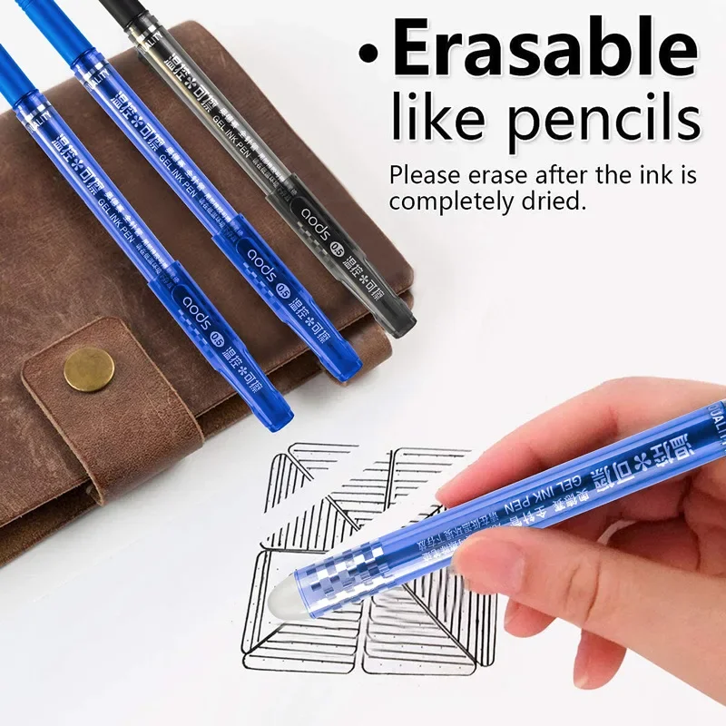 124Pcs Erasable Pen Gel Pens Refill Set 0.5mm Blue/Black/red Ink Pen for School Supplies Student Writing Exam Stationery Pens