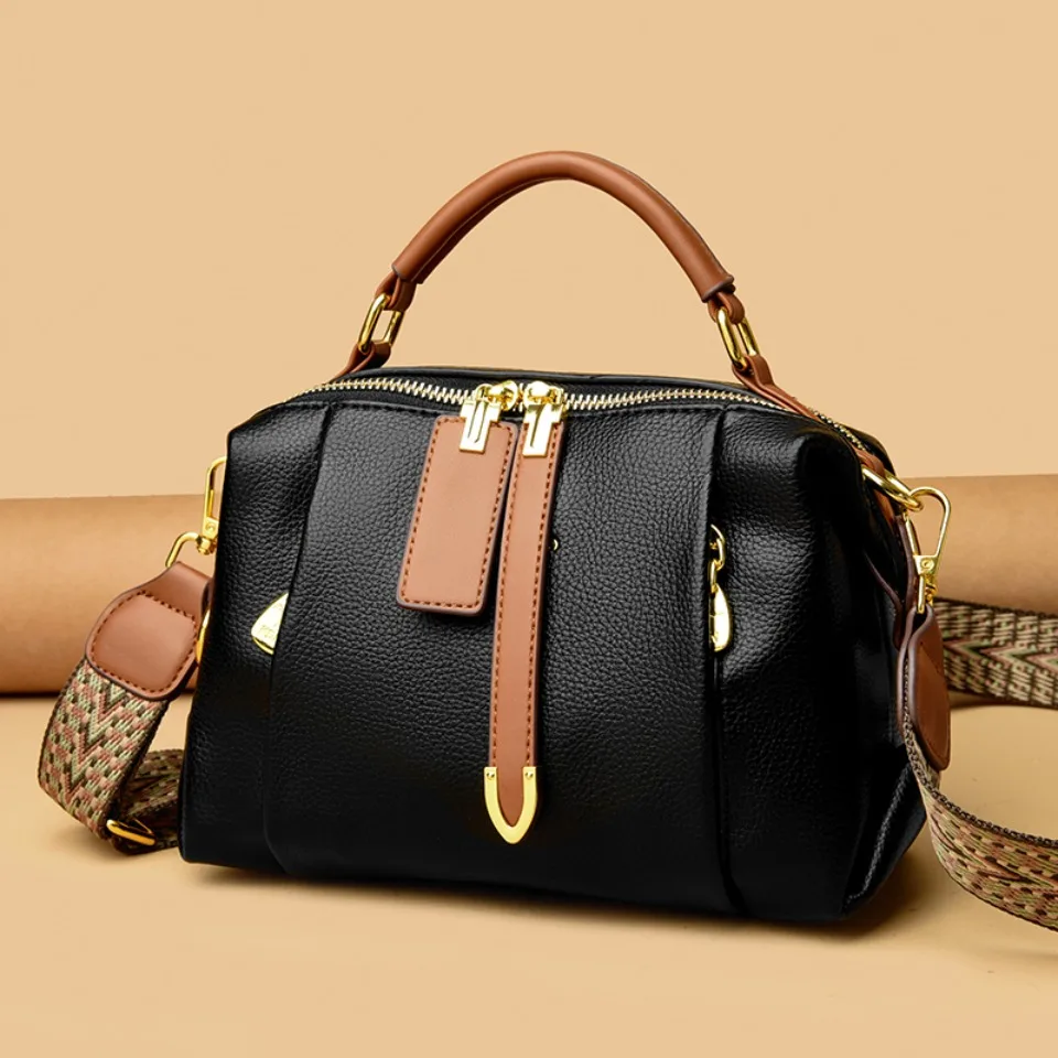 Close-up of PU leather texture and stitching detail