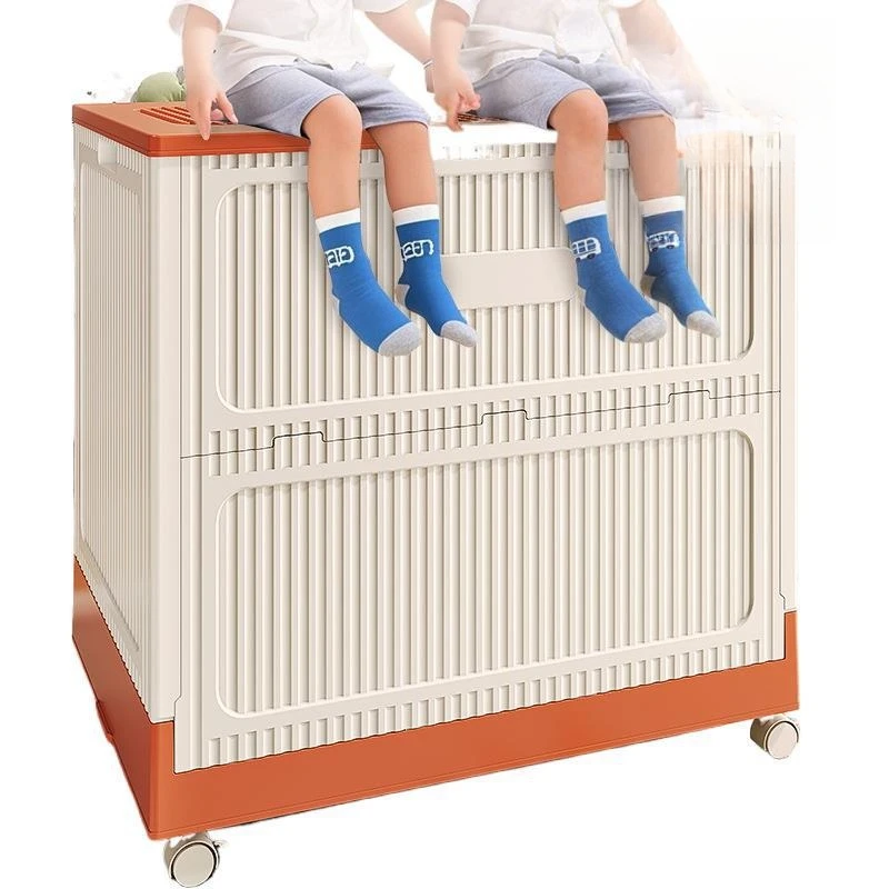 

Clothes storage box, capacity household flip finishing box, foldable clothing quilt storage toy locker