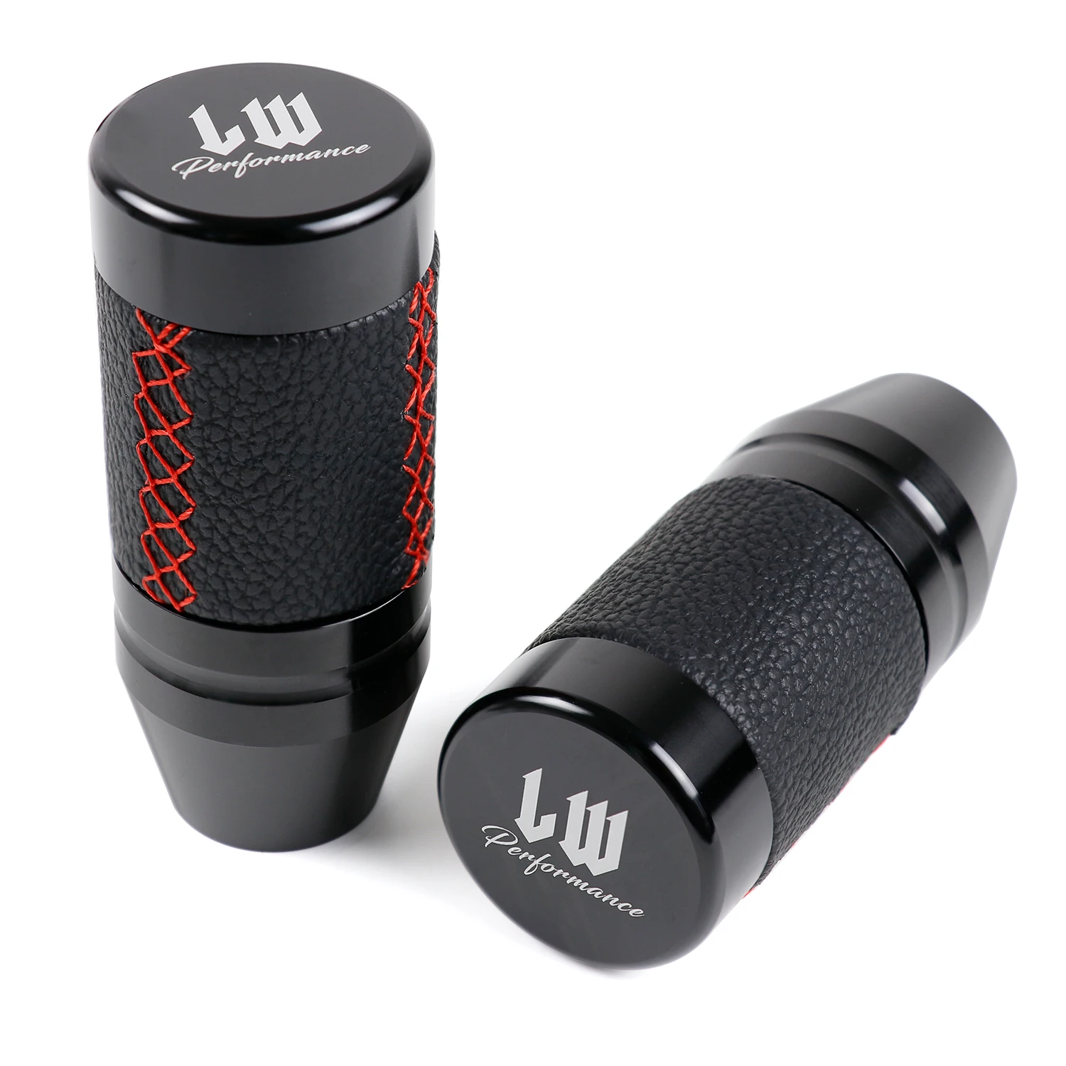 LW 85mm مقبض ناقل حركة السيارة الألومنيوم والجلود ناقل الحركة اليدوي عصا شيفتر رافعة #1