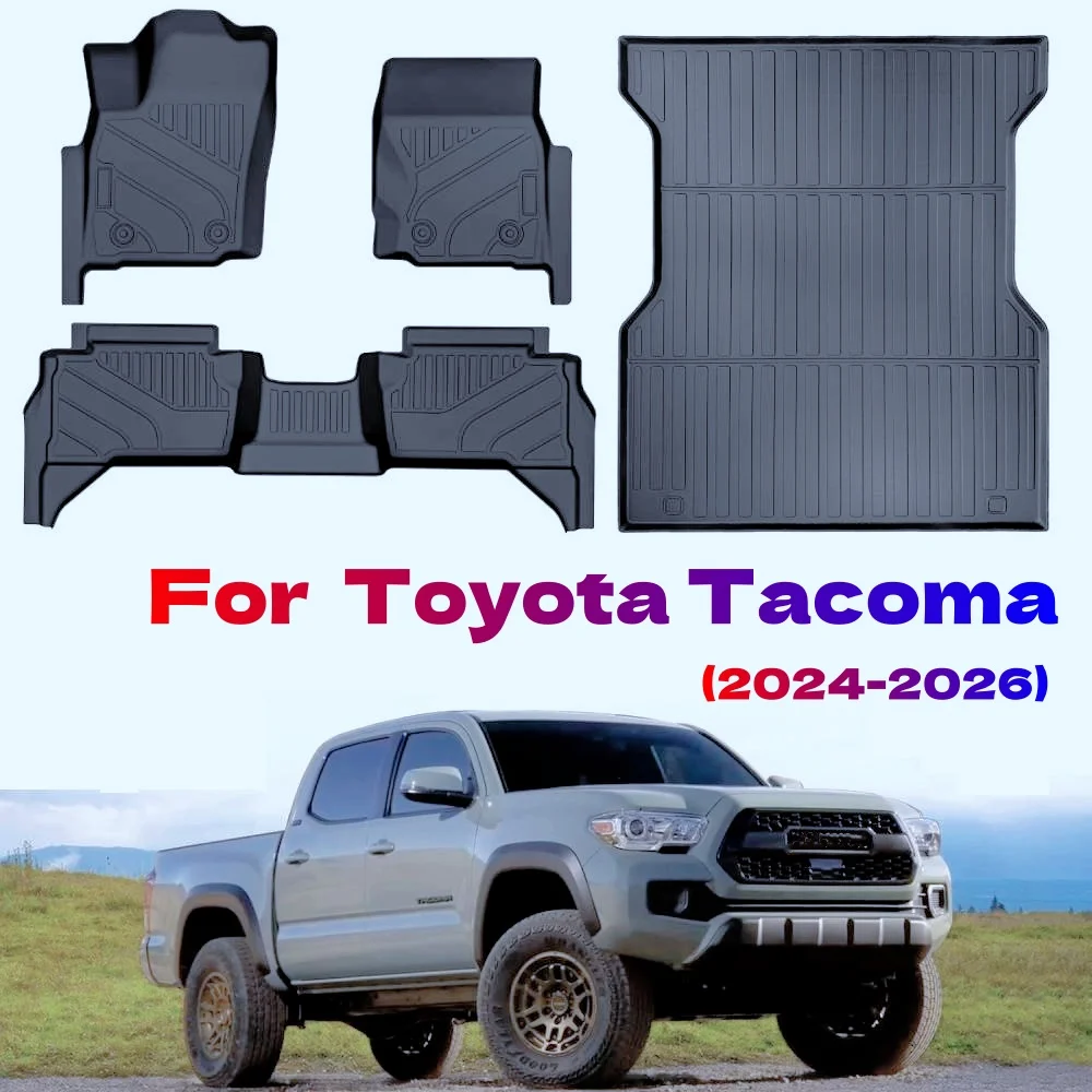 

TPE Floor Mats for 2024 2025 Toyota Tacoma Double Cab (Not fit Manual or Hybrid), Custom Fits Tacoma Floor Mats for Anti-Slip