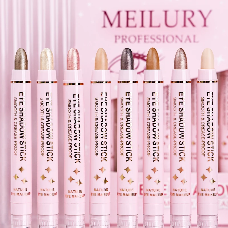 Hot 8PCS Dual-ended Eye Brightener Stick Zachte Oogschaduw Romige Textuur langdurige Oogmake-up Markeerstift oogschaduw Stick Set