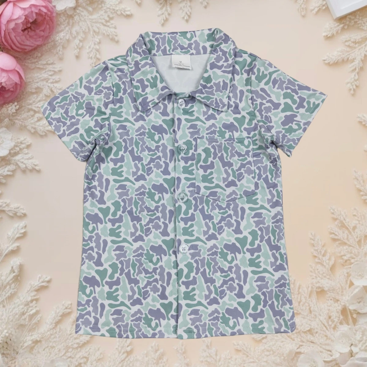 

Toddler Boy Camo Shirt Kids Short Sleeve Lapel Button Down Polo Tee Shirt Summer Casual Clothes Lightweight Printed Top for Boys