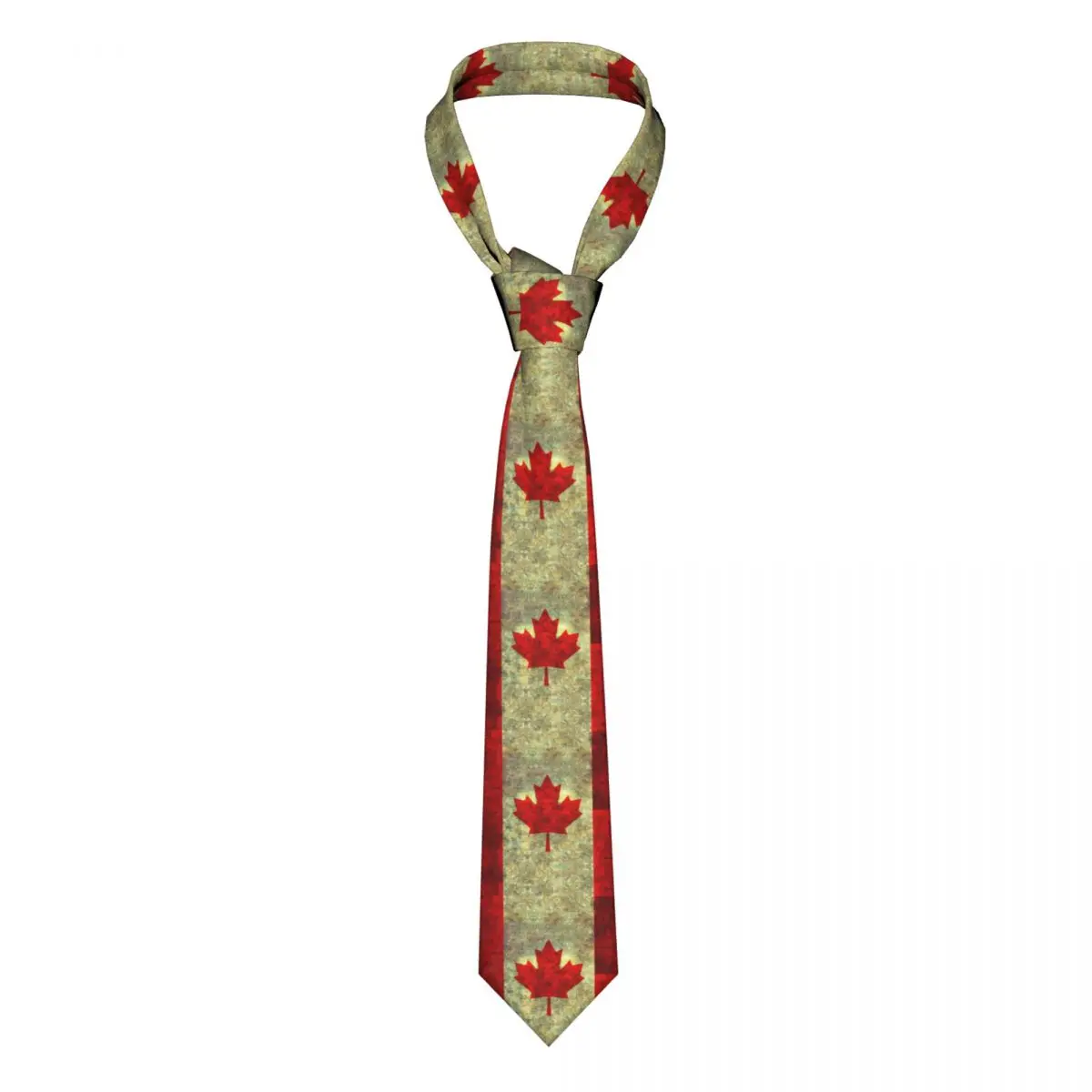 

Classic Flag Of Canada Neckties for Men Custom Silk Canadian Flag In Heavy Grunge Business Neck Tie