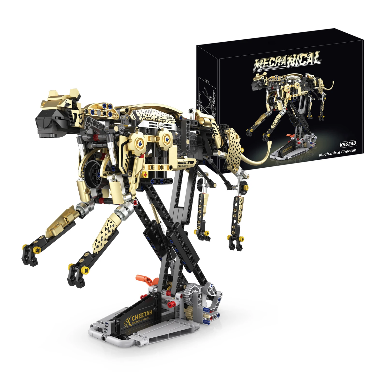 K96238 mécanique guépard modèle Animal assemblage jouet ornement de bureau jouet éducatif blocs de construction pour enfants jouets cadeau