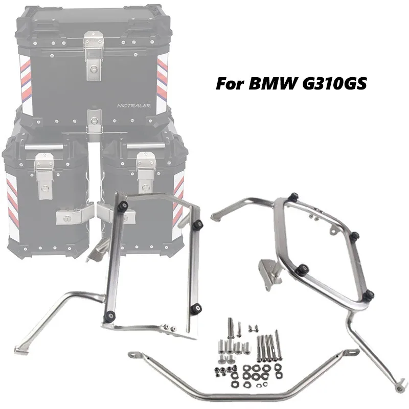 

Stainless Steel Motorcycle Side Box Bracket MotorBike Side Luggage Boxes Steady Frame Kits for BMW G310GS G 310 GS G310R