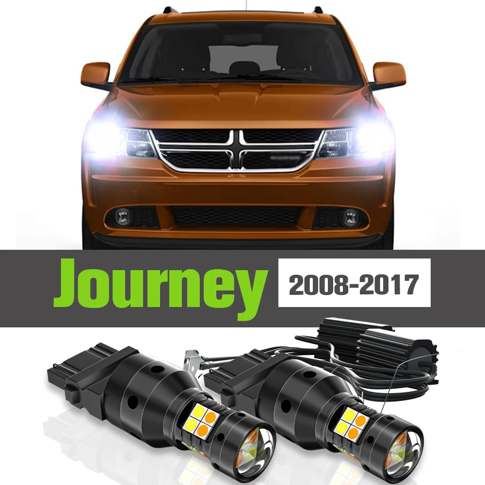 

2x LED Dual Mode Turn Signal+Daytime Running Light DRL Accessories Lamp For Dodge Journey 2008-2017 2010 2011 2012 2013 2014