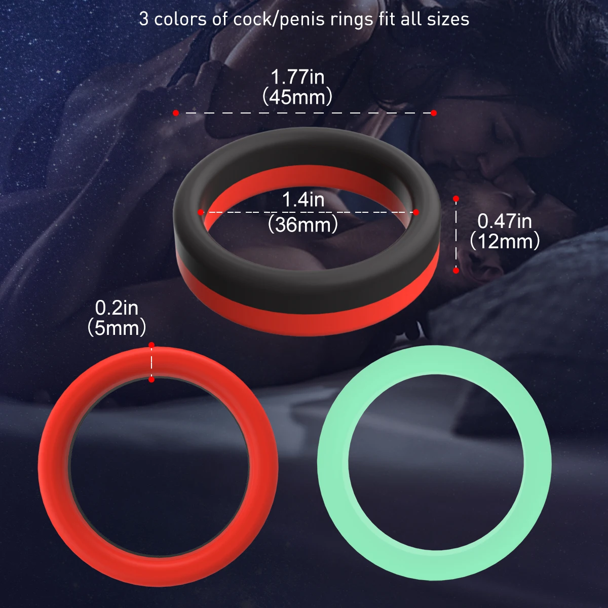 Male Penis Ring Silicone Cock Rings Semen Lock Ring Delay Ejaculation Stretcher Extender Erotic Sex Toys For Men Couples Ring