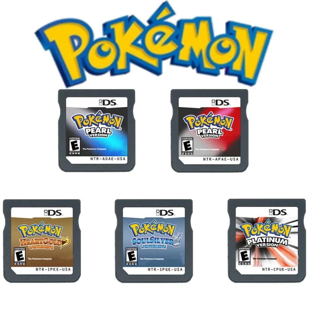 USA DS Video Game Cartridge (R4 Memory Card Version) Pokemon HeartGold SoulSilver Black White for NDS/2DS/3DS/NDSL