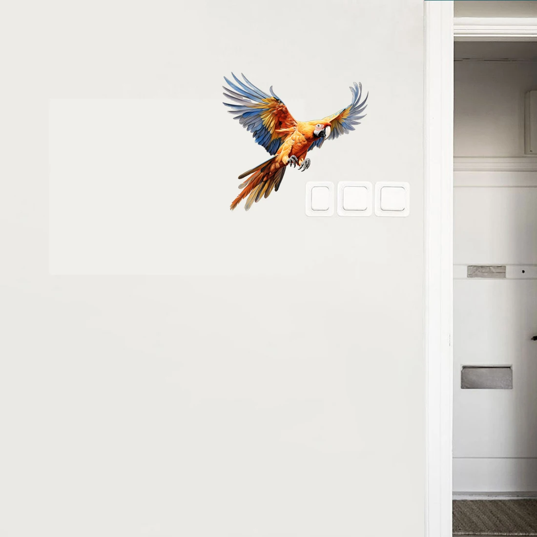 Three Ratels QN38 Beautiful Colorful Parrot Art Wall Stickers for Home Decoration Waterproof Self Adhesive