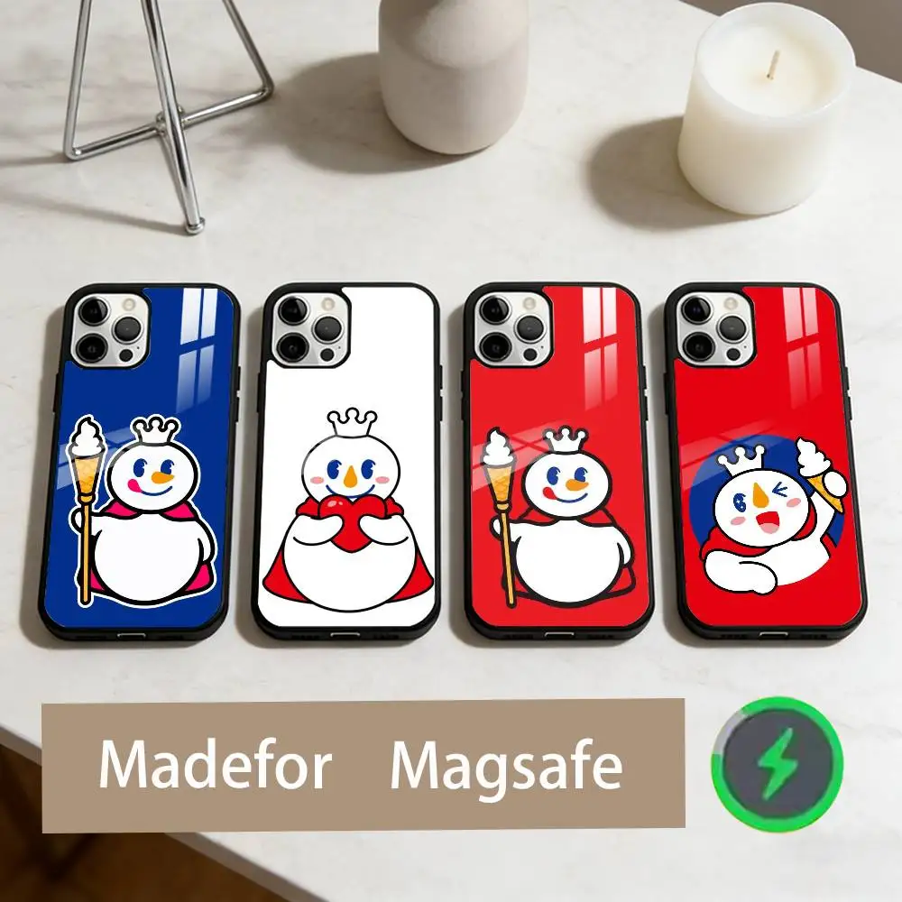 

M-Mixue S-Snow King CUTE Phone Case For iPhone17,16,15,14,13,12,11 Plus,Pro Max Magnetic For Magsafe Wireless Charging