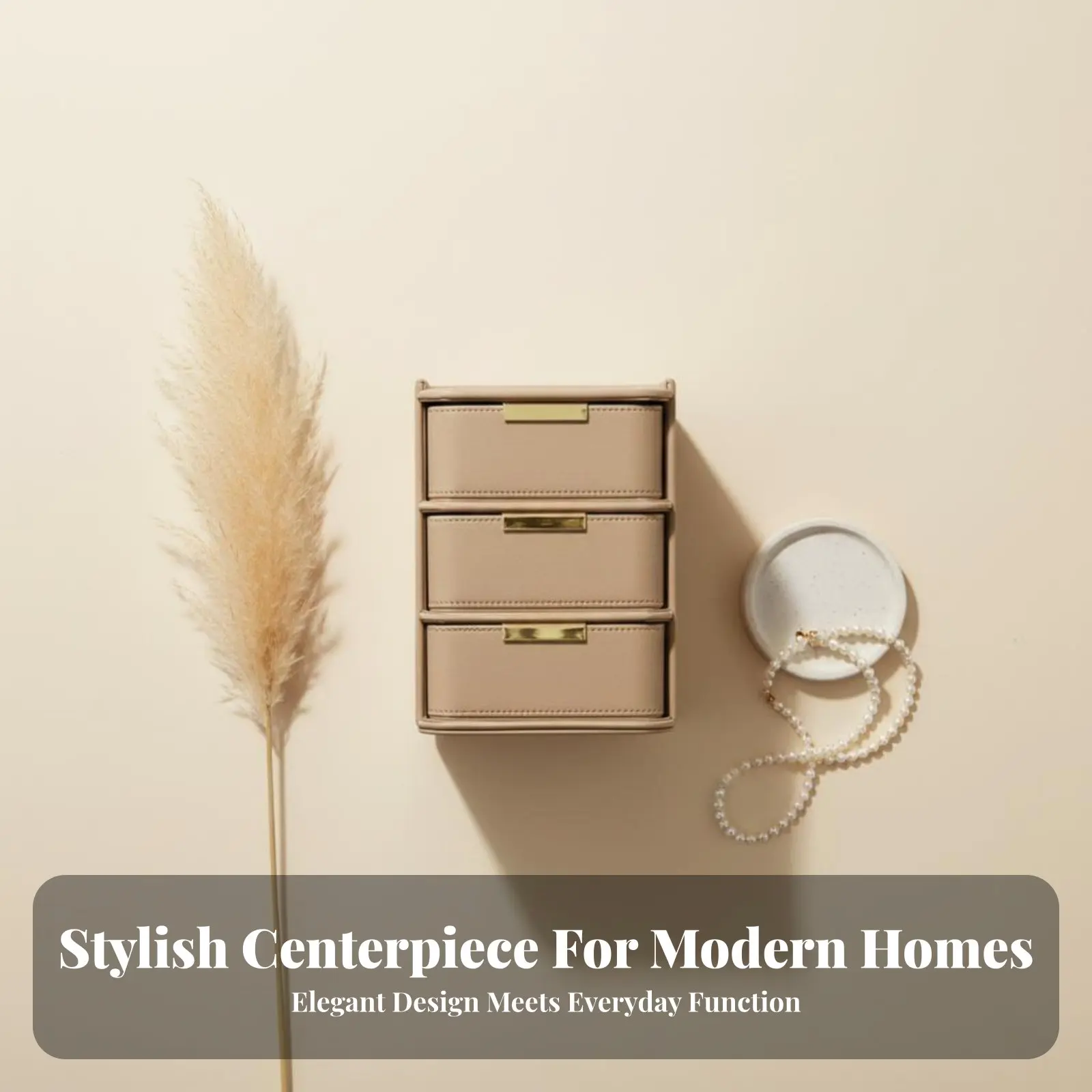 

Multitiered textile Makeup Chest Drawer design Countertop Makeup Case particlesproof Goldhighlighted Handles for Women, Girls