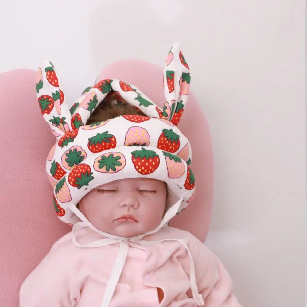 

Cartoon Baby Safety Helmet Rabbit Ears Adjustable Infant Protection Hat Headgear Learns To Walk Anti-crash Toddler Cap Children