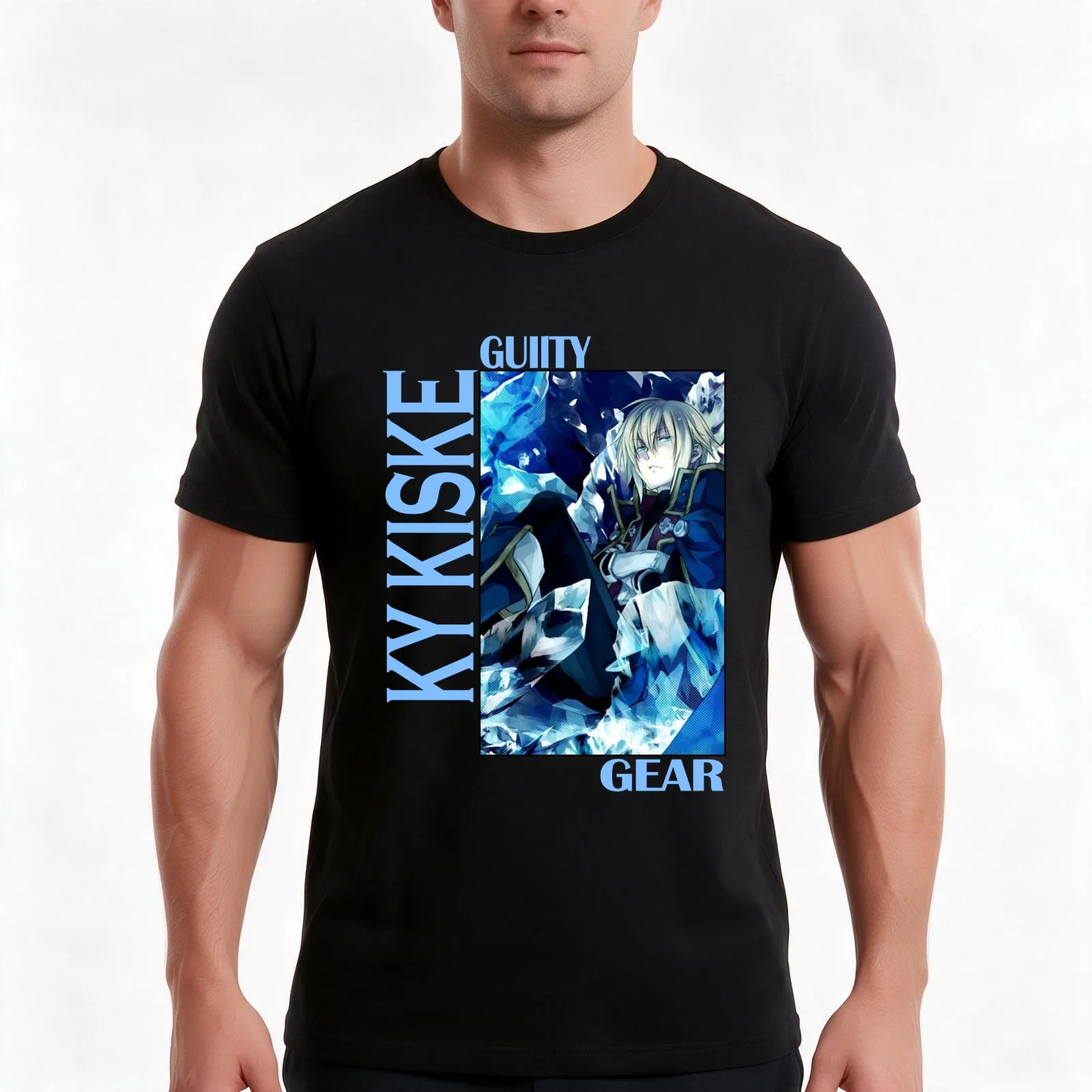Guilty Gear Ky Kiske T-Shirt, Cool Short Sleeve T Shirt, Loose Casual Summer Unisex Top