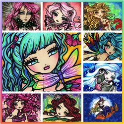 Big Eyes Girl Doll Diamond Painting Cross Stitch Pictures Printed Mosaic Embroidery Garden Decor 5D DIY Art Creation Children
