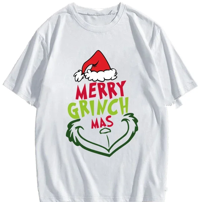 

Рождественские, новогодние повседневные топы с короткими рукавами в стиле хип-хоп, уличная одежда в стиле Харадзюку, модные женские рубашки